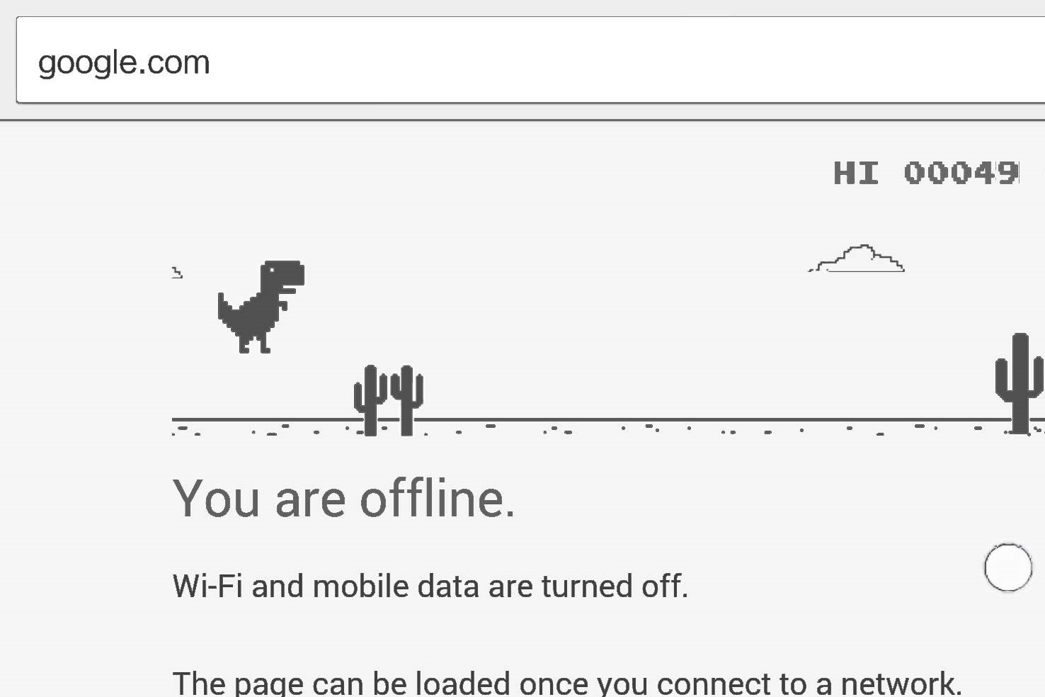 Google Chrome S Offline Dinosaur Game Has An Easter Egg