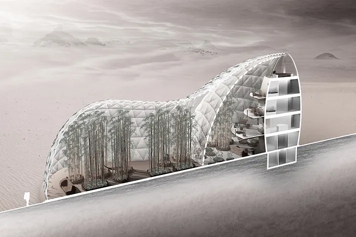 Easy-to-construct, comfortable living on Mars. 5