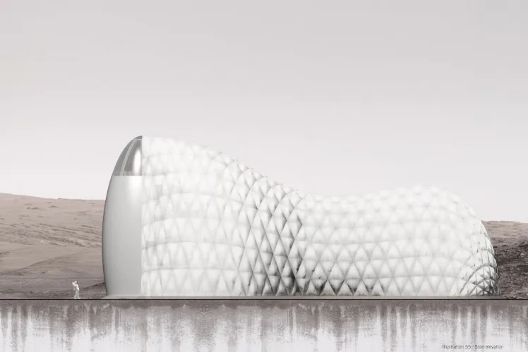 Easy-to-construct, comfortable living on Mars. 3