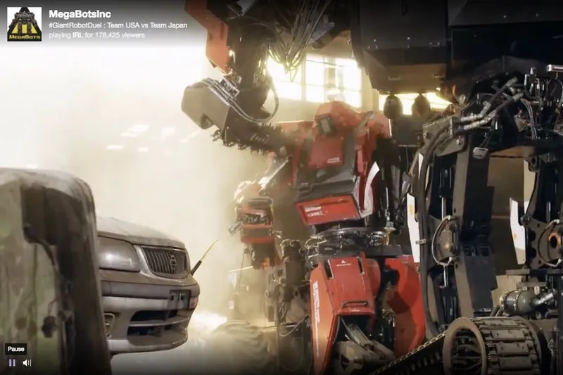 Video: Round 3 and USA's MegaBots beats Japans in robot-smackdown! 0