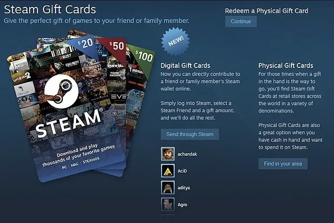 Digital gift cards are finally a thing on Steam 1