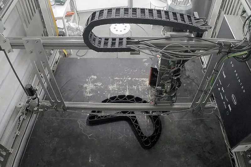 3D-Printer plastic bags become urban furniture