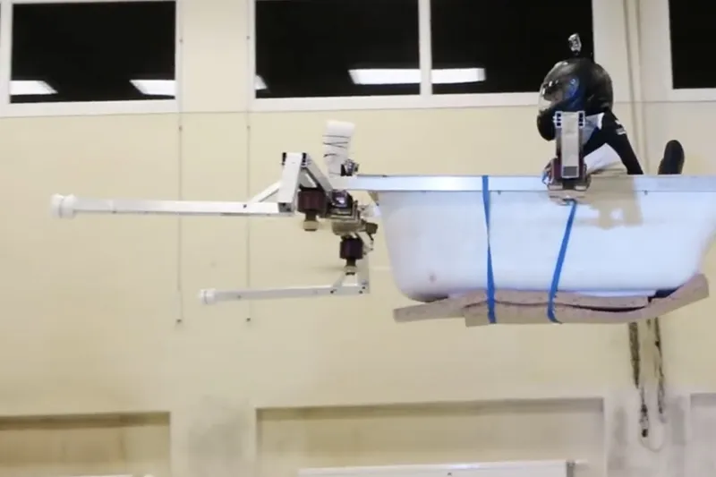 Video: You have not seen everything till you've seen flying bathtub