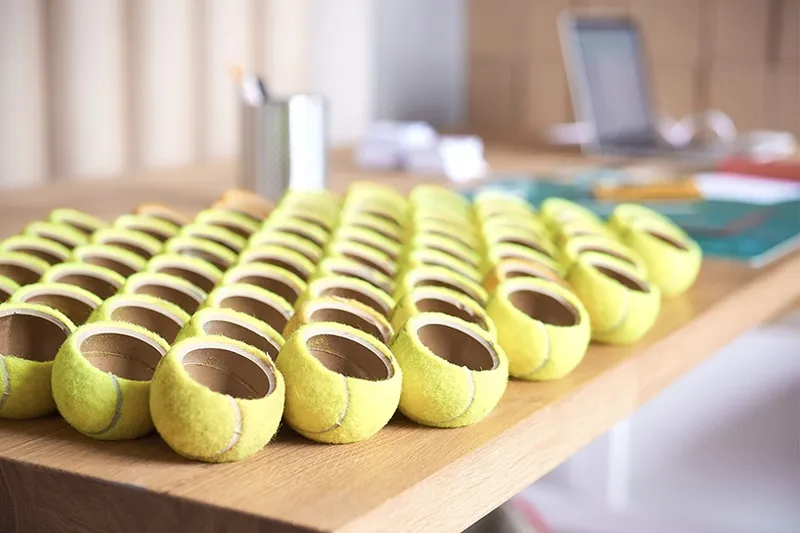 Reused Championship Tennis Balls Get's turned into Portable Speakers!! 8
