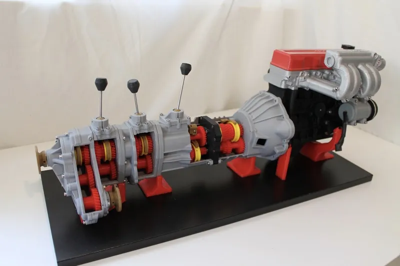 3D Printed 4WD transfer case and double gear box