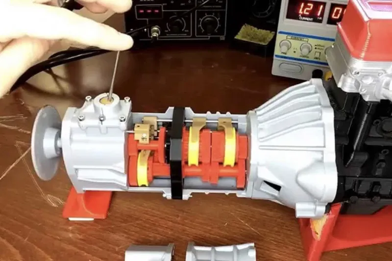 3D Printed 4WD transfer case and double gear box