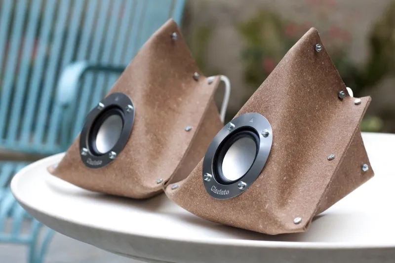 These speakers come in the shape of an envelope