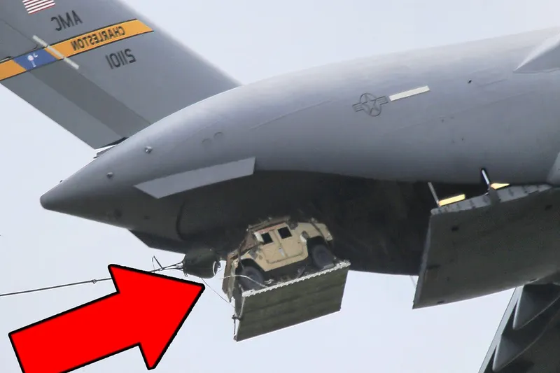 Humvee AirDrop From a C-17 - Onboard Footage