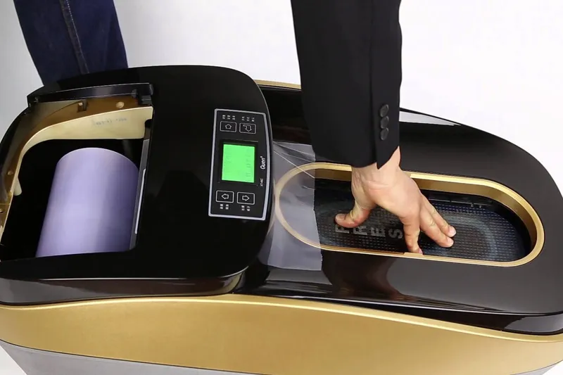 Video: This machine wraps your shoes with plastic!!