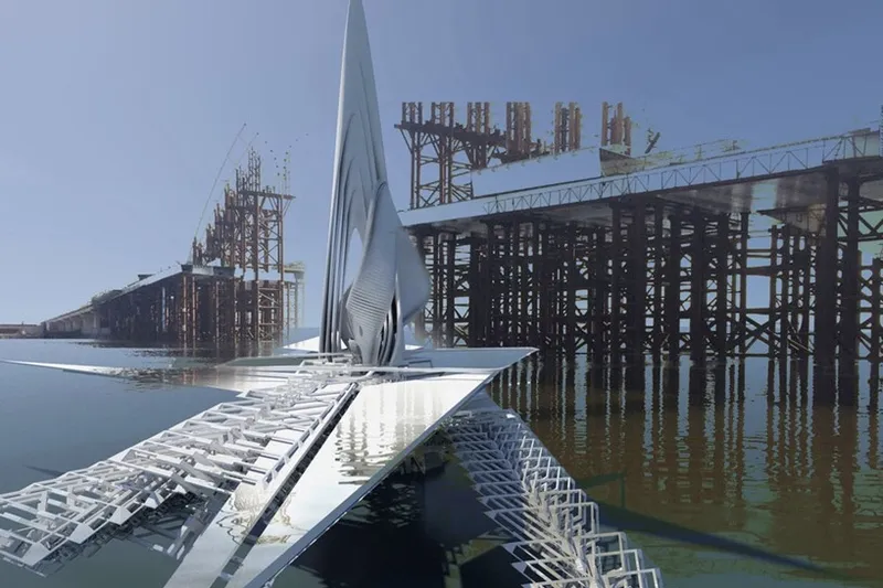 A Transformable, moving bridge on the Mongolian River!! 3