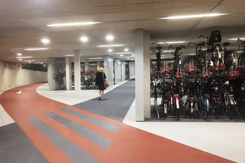 This is the world's largest bike parking garage!! 1