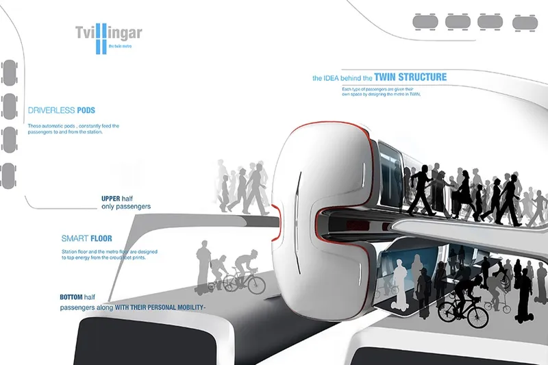 A very innovative double-decker train... 0